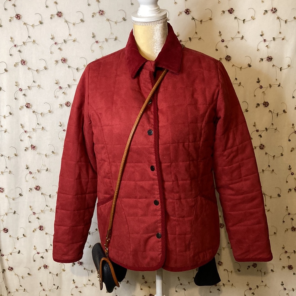 CHARTER CLUB snap front jacket Red Small petite